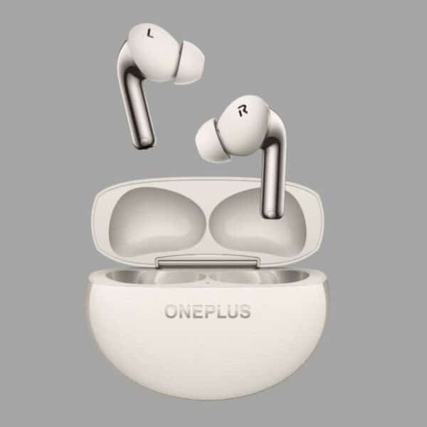 oneplus true wireless earbuds in white